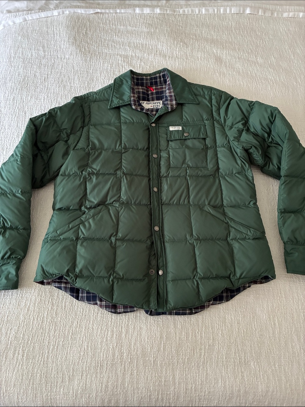 Men's Fay Archive 021 green quilted puffer jacket